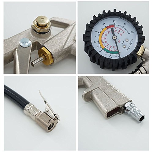 Xcellent Global Pompa per Pneumatici con Manometro...