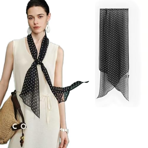 100% Mulberry Silk Long Scarf for Hair Beach Head Wraps for Women Handbag accessories Necktie