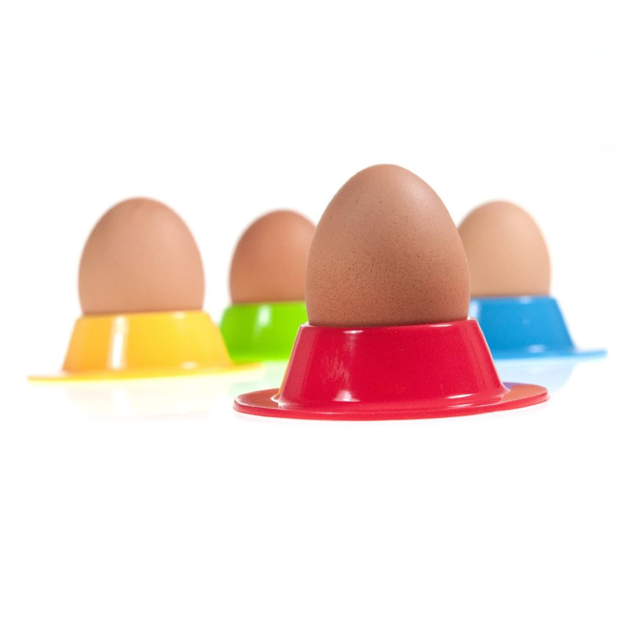 OFFSCH Egg Cup Holders 4 Pack Silicone Round Egg Cups Random Colors Non-slip Base Food-grade for Serving Eggs