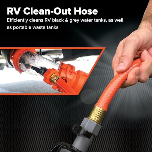 image for Camco Rhino 25Ft Clean-Out Camper & RV Black Water Hose - Features a H