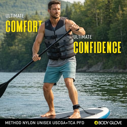 Image of Body Glove Method Nylon U.S. Coast Guard Approved Life Jacket PFD-Black-L /XL