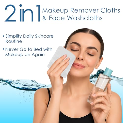 Image of DAN RIVER 12-Pack Premium 100% Cotton White Face Towels for Bathroom - Reusable Face Wash Cloths for Showering 12 X 12 Inches - 550 GSM Super Soft & Absorbent Luxury WashCloths for Body, Spa & Gym