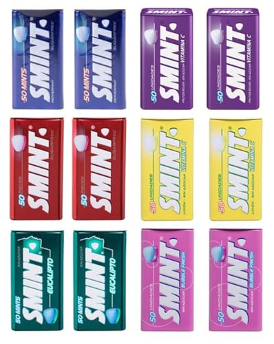 SMINT Mint Mix | 12 cajas | Menta | Limón | Fresa | Frutos rojos | Bubblefresh | Eucalipto | Sin azúcar