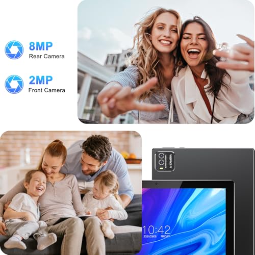 Image of ATOZEE 10 Inch Tablet Android 15 Tablets 2 in 1 Tablet with Keyboard 12GB RAM+64GB ROM(Supports 1TB Expansion) Tableta 2MP+8MP Camera 6000mAh Battery Mouse /Case /Stylus 5G WiFi-6 10.1 inch Android Tablets