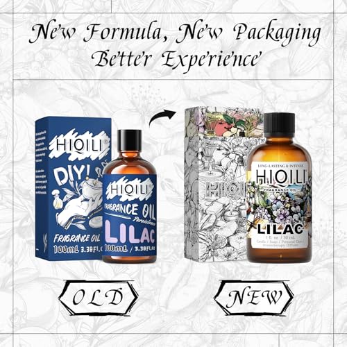 Image of HIQILI Lilac Fragrance Oil for Women Perfume Making - 1 Fl Oz | DIY Candle & Soap, Long-Lasting, Soft Floral Scents for Essential Oils Diffuser, Pet Safe, Graduated Dropper Included