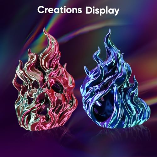 Image of ERYONE Silk Filament PLA+ 1.75mm Shiny 3D Printer Filament, Multicolor PLA 4 in 1, 1kg (2.2LBS) /Spool, HS Silk Quadruple Color Evil Pool(Purple & Red & Green & Blue)