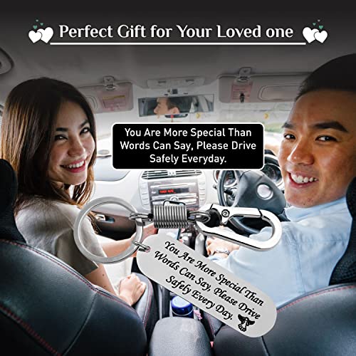 Image of Customize Personalized Laser engraved Drive Safe Keychain Gifts for Husband Dad Boyfriend Valentines Day Father's day Birthday