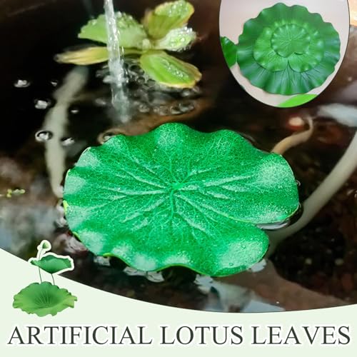 SYEYCW 10 Stück Künstliche Teichpflanzen, Schwimmende Seerosenblätter Kunststoff Teich Ornamente, 5 Größen Realistische Seerosenblätter, für Haus Garten Teiche Pool Aquarium Landschaft Dekoration