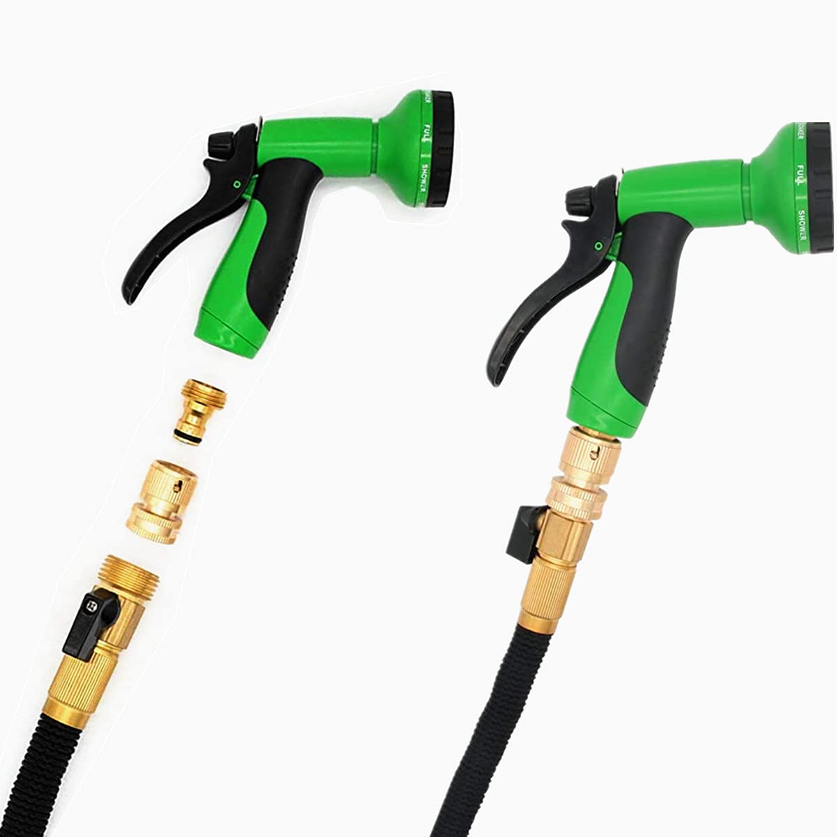¾” GHT Brass Hose Quick Connector Set - Garden Hose Fittings, Easy Connect, Leak Proof