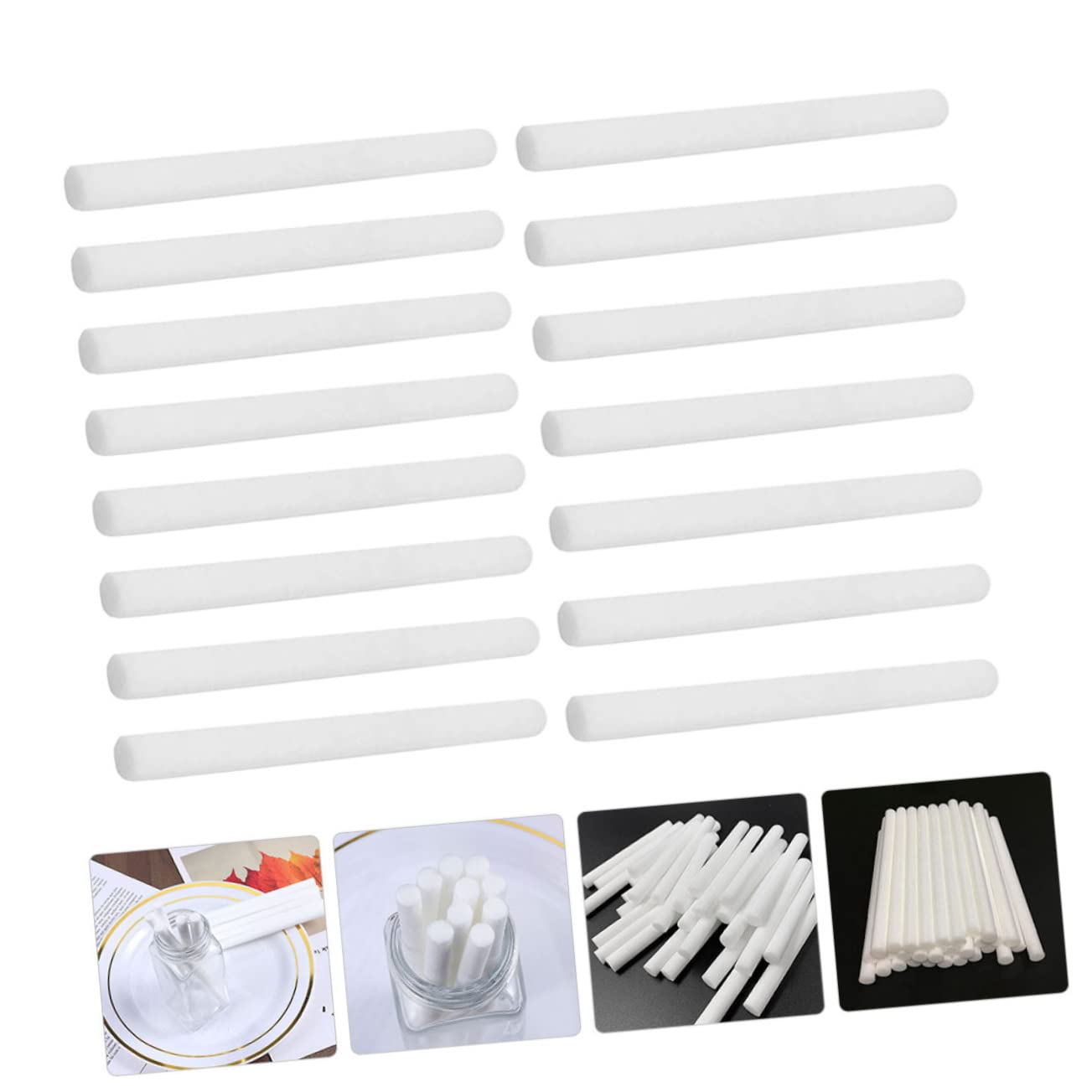 FUNOMOCYA 45pcs Diffuser Sticks Fragrance Volatile Cotton Wands for for Home Office Bathroom Absorbent Supplies