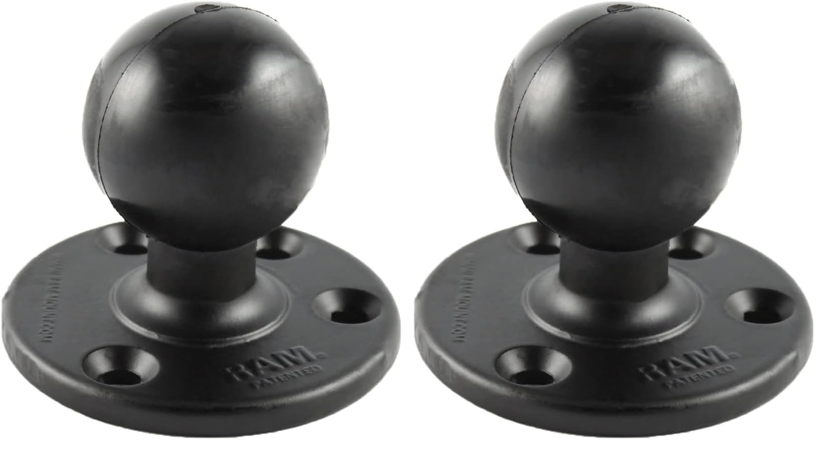 RAM MOUNTS D Size 2.25" Ball Base with 3.68" Round Plate, Drill-Down Mount Base for Heavy Duty Electronics &amp; Device Mounting RAM-D-202U (Pack of 2)