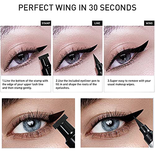 Winged Eyeliner Stamp - Eyeliner Stamp/Wingliner Eyeliner Pen Pencil/Black Liquid Eye liners for Women Long Lasting Smudge-proof - Image 5