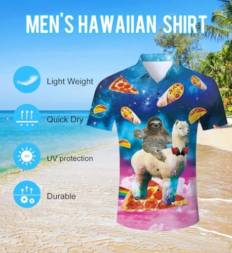 5. Bild von TUONROAD Hawaiihemd Herren 3D Funky Shirt Hemd Herren Kurzarm Button Down Freizeithemden Hawaii Hemd Männer M-XXL XL
