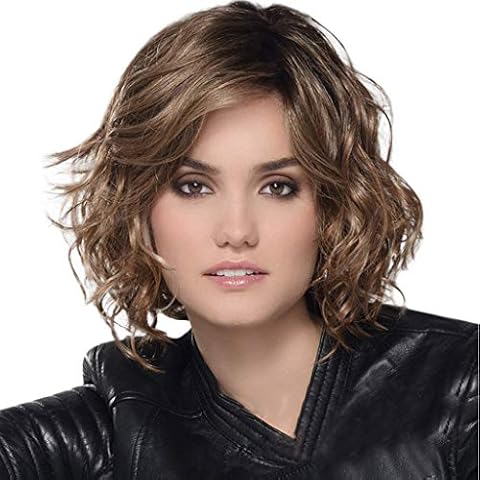 Ansenesna Perücke Blond Kurz Locken Damen Braun Lockig Wig Cover