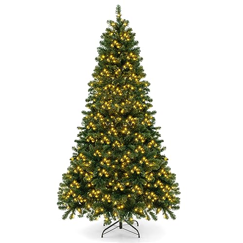 Goplus 6FT Pre-lit Christmas Tree, Premium Hinged Spruce Tree, with 560 LED Light and Metal Stand, Xmas Tree for Holiday Indoor Decor Goplus 6FT Pre-lit Christmas Tree, Premium Hinged Spruce Tree, with 560 LED Light and Metal Stand, Xmas Tree for Holiday Indoor Decor