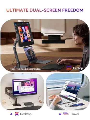 Image of UPERFECT Portable Monitor, 15.6 inch 1080P Ultra-Slim IPS Display | 125% sRGB, USB-C & HDMI, Plug & Play, Built-In Stand, Dual Speakers, Portable Gaming Screen for Laptop & Console