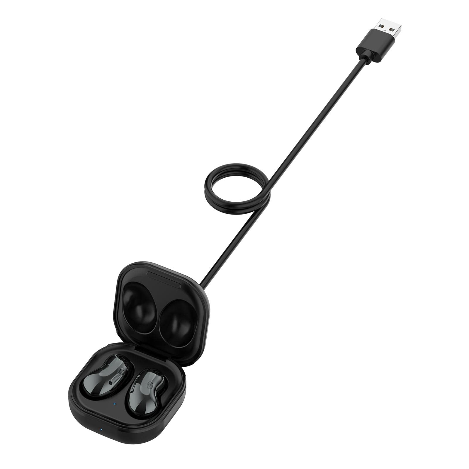 600mAh Charging Box Station for Samsung Galaxy Buds Live Earbuds Black|Charging Case for Galaxy Buds Live, 600mAh Portable Backup Charging Cabin with LED Indicator and USB Cable-image-17