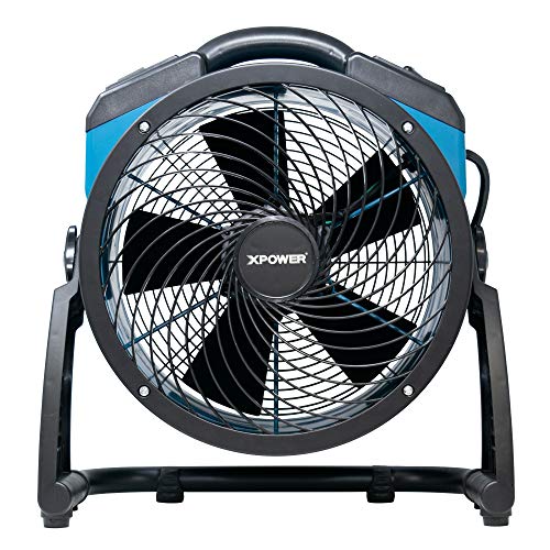 XPOWER FC-250AD Heavy Duty Whole Room Air Circulator Blower Fan with Built-in Power Outlets - Blue