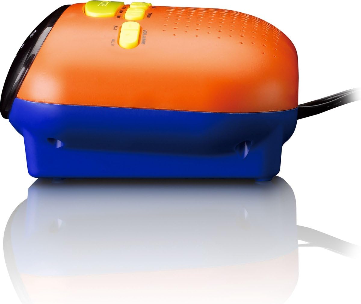iCES ICR-210KIDS Uhrenradio - Radiowecker für Kinder - PLL FM - Schlummerfunktion - Sleeptimer - Gangreserve - blau/orange
