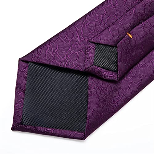 Corbata lisa para hombre con juego de pañuelo y gemelos miniatura 3