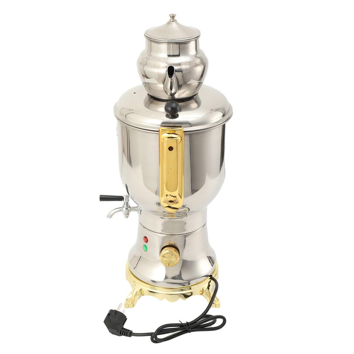 Samowar 5 L Semaver Edelstahl – Teekocher/Elektrischer Samowar für Gastronomie & Haushalt