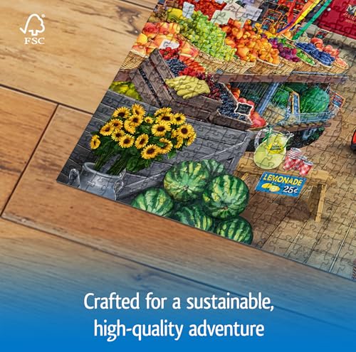 Wonder Forge Farmer's Market Day 1000 Piece Jigsaw Puzzle for Adults | Unique, Perfectly-Fitting Pieces | Fun, Vibrant Imagery | Amazon Exclusive by Wonder Forge - Image 4