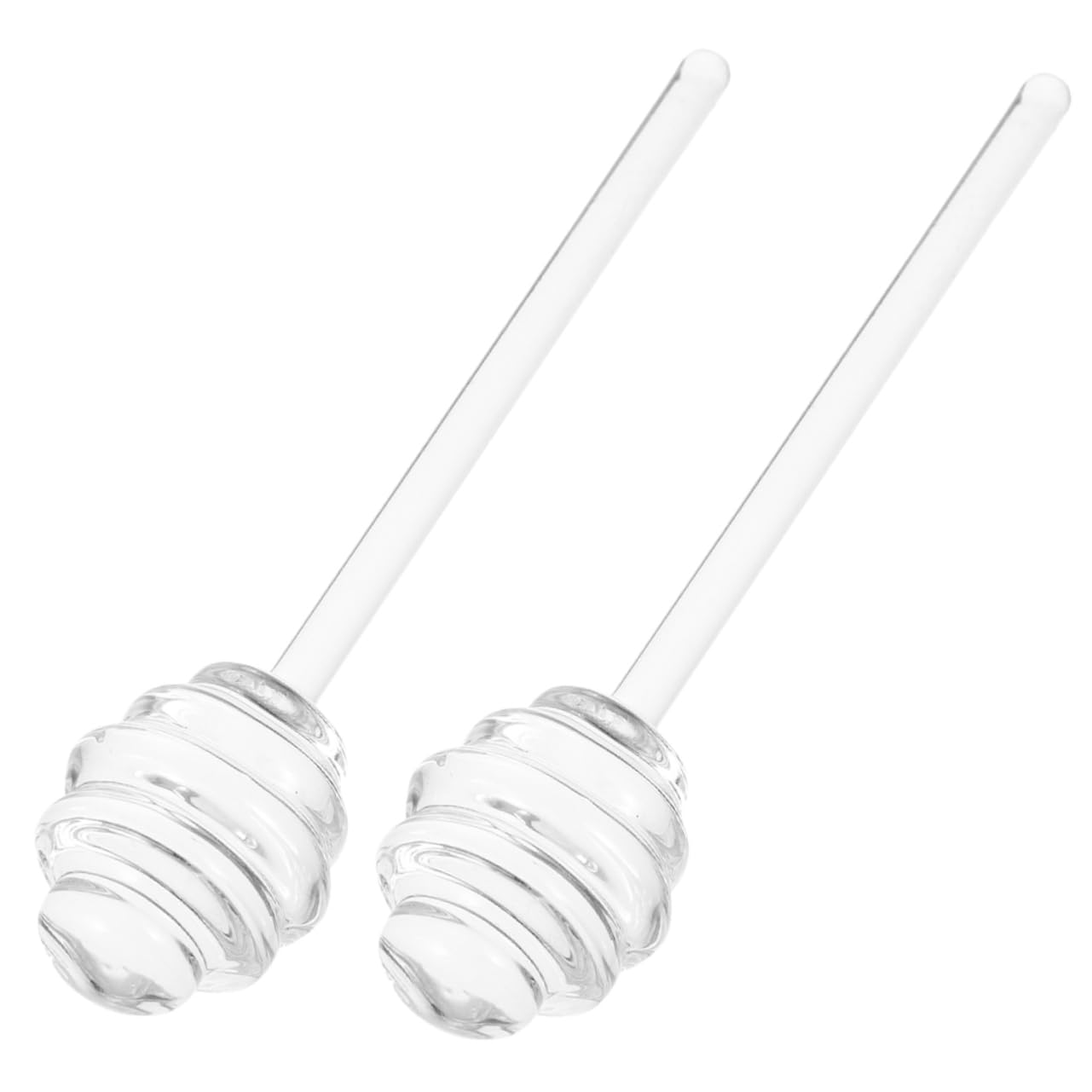 FUNOMOCYA 2Pcs Honey Sticks Food Grade Transparent Stirring Sticks for Home Use for Tea Toast and Pastry Comfortable Grip for Easy