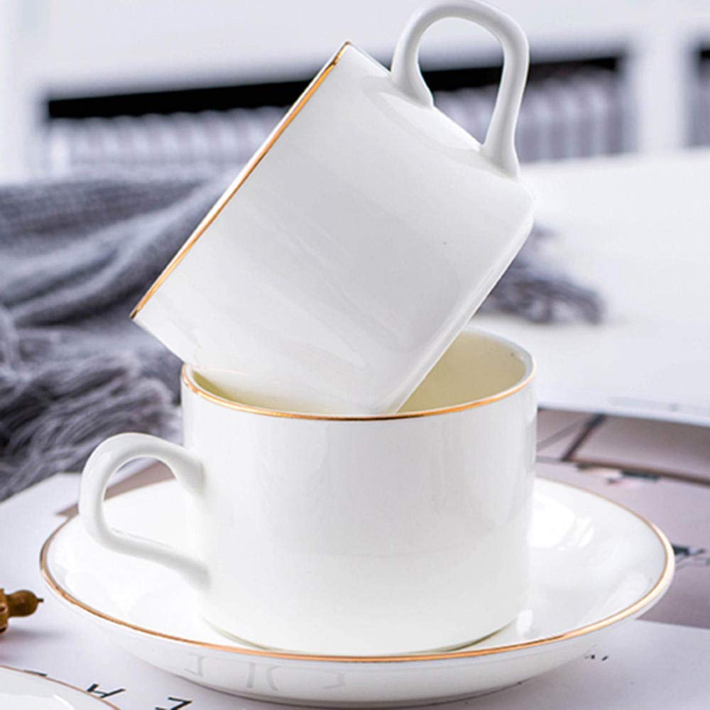 Ceramiczny biały Phnom Penh domowy zestaw filiżanek i spodków do kawy zestaw do herbaty zestaw do espresso 4-częściowy zestaw ekspres do kawy 150 ml