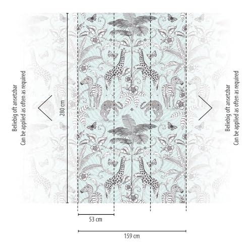 A.S. Création Non-Woven Wallpaper Animals in White, Grey and Green, Wall Wallpaper for Various Rooms - Image 2