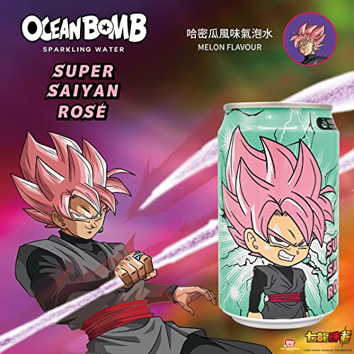 Ocean Bomb Dragon Ball Sparkling Water (EXCLUSIVE) - Melon Flavor - 11.1 fl oz (330ml) - Pack of 6