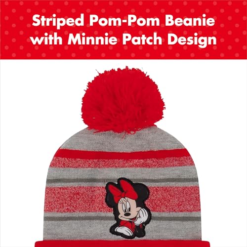 Gorro, bufanda y guantes Minnie Mouse para abrigar bien a niñas pequeñas de 2 a 4 años 3