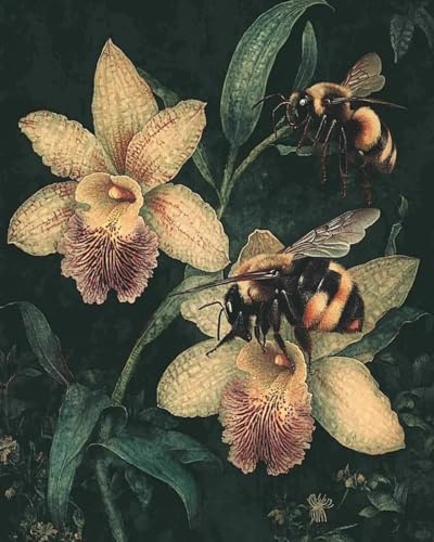 Broderie perlée peinture huile abeille pour sublimer votre décoration murale de salon DIY
