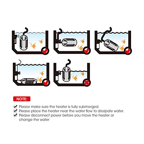 MQ Mini Aquarium Heater 50W Betta Fish Tank Heater with Digital LED Display and External Thermostat Controller, for Fish Tank 6-10 Gallon - Thumbnail 7