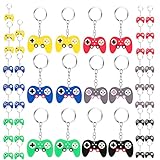 48 Pieces Video Game Keychain, Game Controller Key Ring, Mini Game Handle Keychain Video Game Party Favors for Game Party Favors, Birthday Baby Showers, Goodie Bag Fillers, 6 Colors