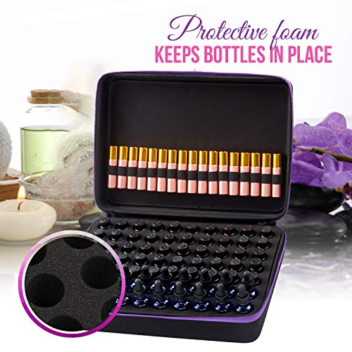 Large Essential Oil Carrying Case/Roller Bottle Organizer - Storage for 70-87 Bottles - Holds 15ml - 30ml 1oz & 10ml Roll on Bottles (Carry Handle On Top) Free Roller Bottle Opener & 192 Labels - Thumbnail 6