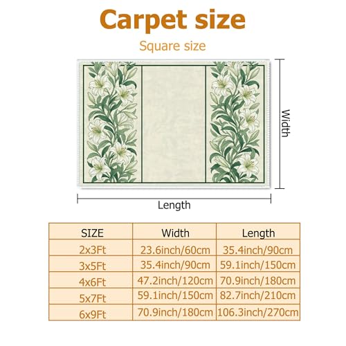 Tapis élégant feuille de vigne Lilies, textile de décoration raffiné à poils bas