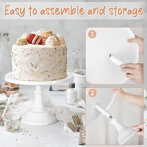 Saiguomi 211850.WHITE 3Pcs Cake Stand, White Round Cupcake Stand 8/10/12Inch Dessert Display Stand Cupcake Holder Pastry Serving Plate thumb #3