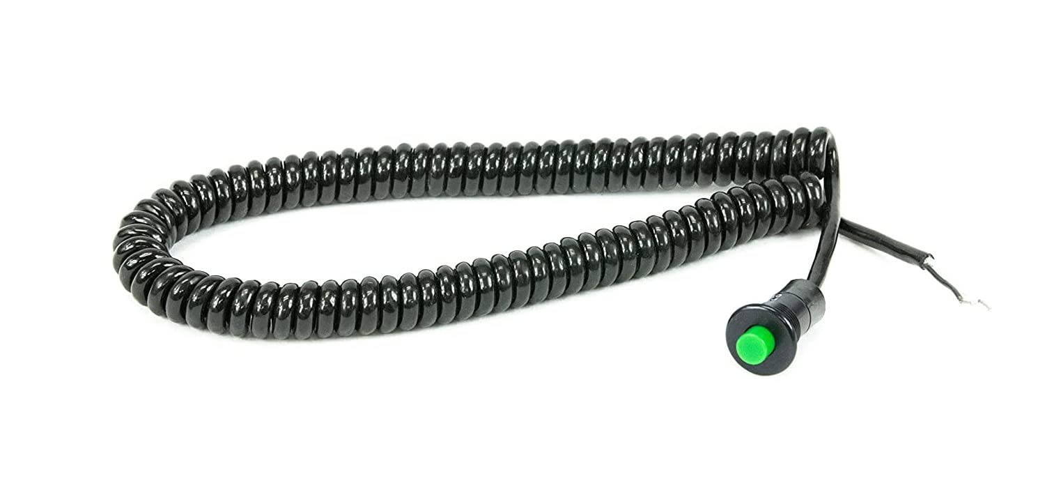 Momentary Small Push Button w/6' Wound Cord (Green)