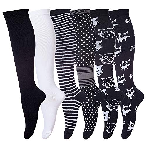 LEOSTEP Compression Socks for Women and Men Circulation, Knee High Stockings Support for Nurses, Cycling, Hiking, Running