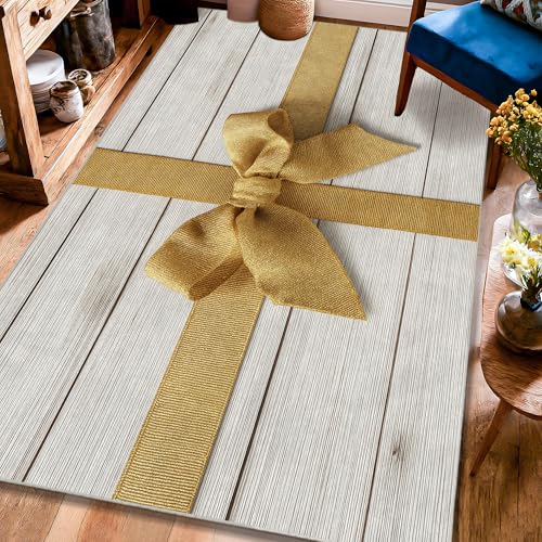 Tapis rectangle 1,2x1,8m beige à poils bas style rustique pour salon - 2