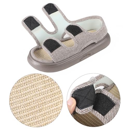 Ibluelover Diabetic Sandals for Women Men Open Toe Diabetic Slippers Extra Wide Non Slip Adaptive Sandals Edema & Swollen Feet Diabetics Shoes Breathable Arthritis Post-op Elderly Sandal Footwear3