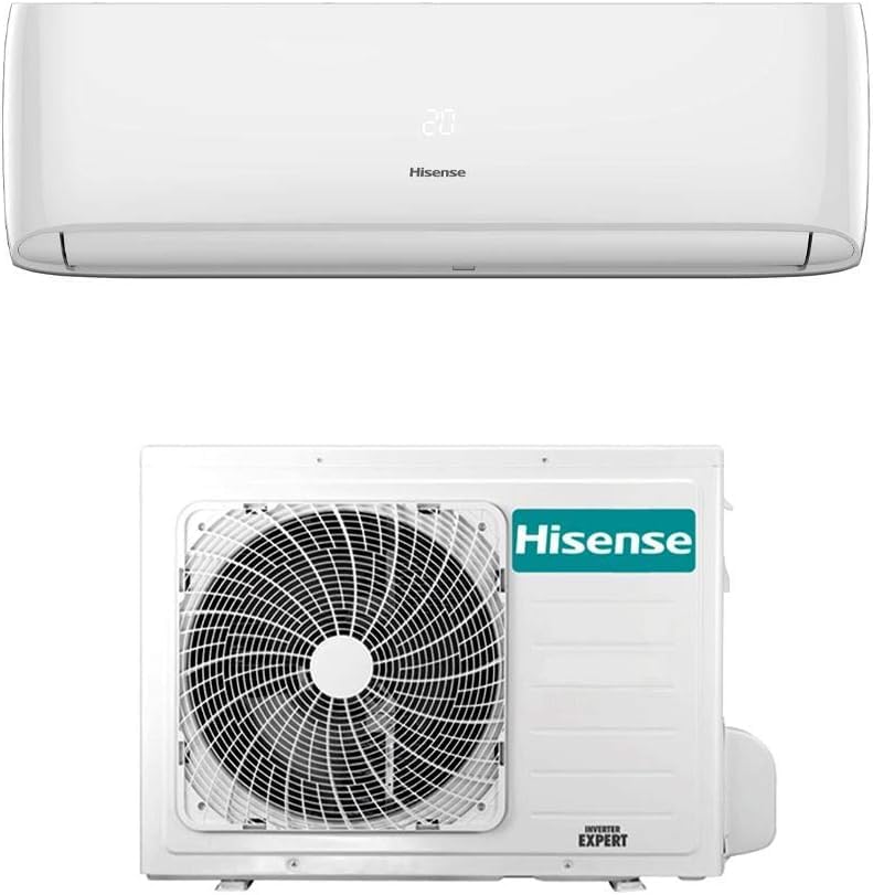 Climatizzatore WiFi Incluso Hisense Condizionatore Deumidificatore Pompa di Calore Split a Parete con Telecomando Risparmio Energetico (12000 BTU)