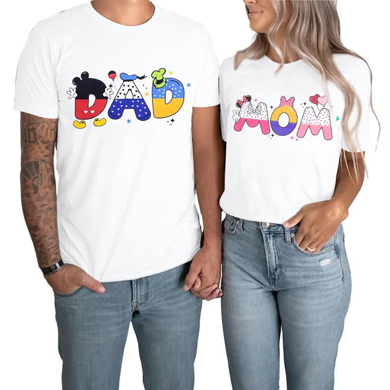 Mouse Dad Shirt Mom Shirts Magical Family Matching Outfits Mom and Dad Graphic Tees Mother Day Tshirt