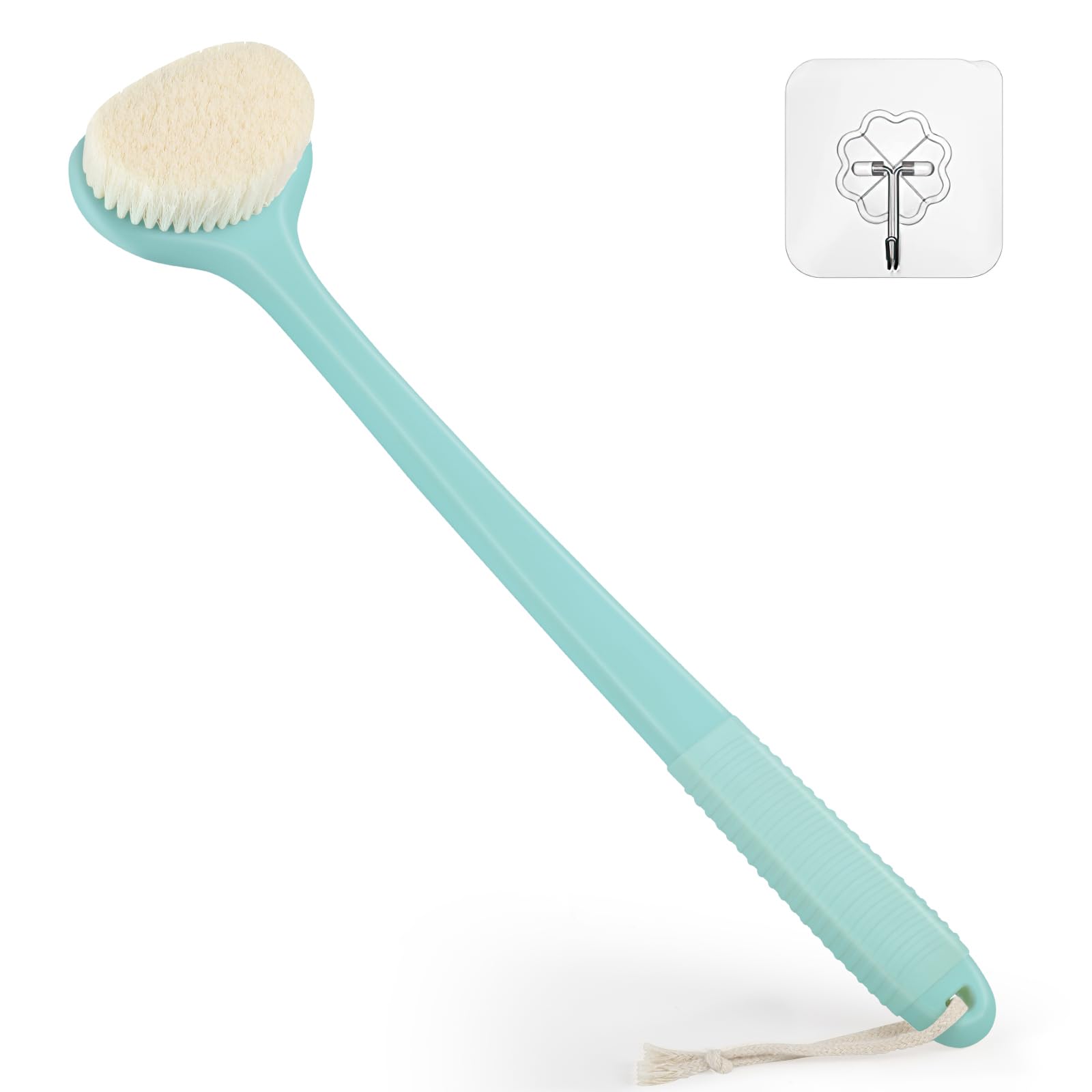 VANZAVANZU Back Scrubber for Shower Bath Brush with 17-Inch Long Anti-Slip Handle