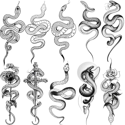 10 Blätter Sexy Realistisch Schlange Temporäre...