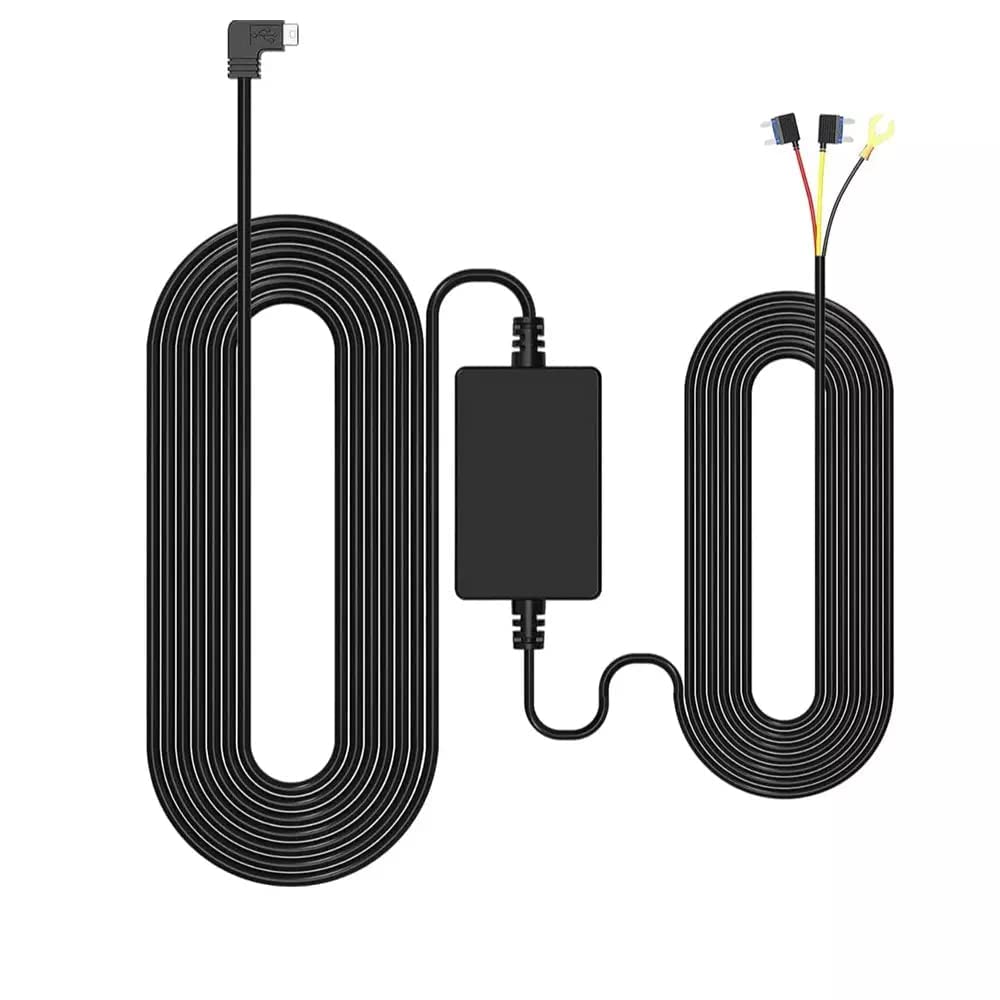 fnx Mini USB Hardwire Cable Kit for 24 Hour Parking Monitoring Dash Cam 12V-24V to 5V/2.5A Low Voltage Protection Hard Wire Kit for Dashcam