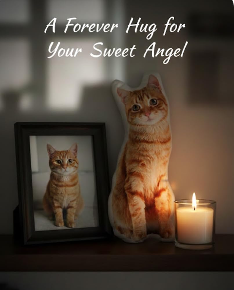 YMGifts Pet Loss Dog Cat Pillow Animal Pillow Memory Pillow Custom Pet Portrait Bed Pillow (16", Colorful)