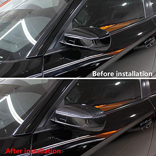 Crosselec Carbon Fiber Side Door Mirror Cover Molding Trim for Dodge Charger 2011-2021 for Chrysler 300 300C 2011-2022 (Carbon Fiber Pattern)