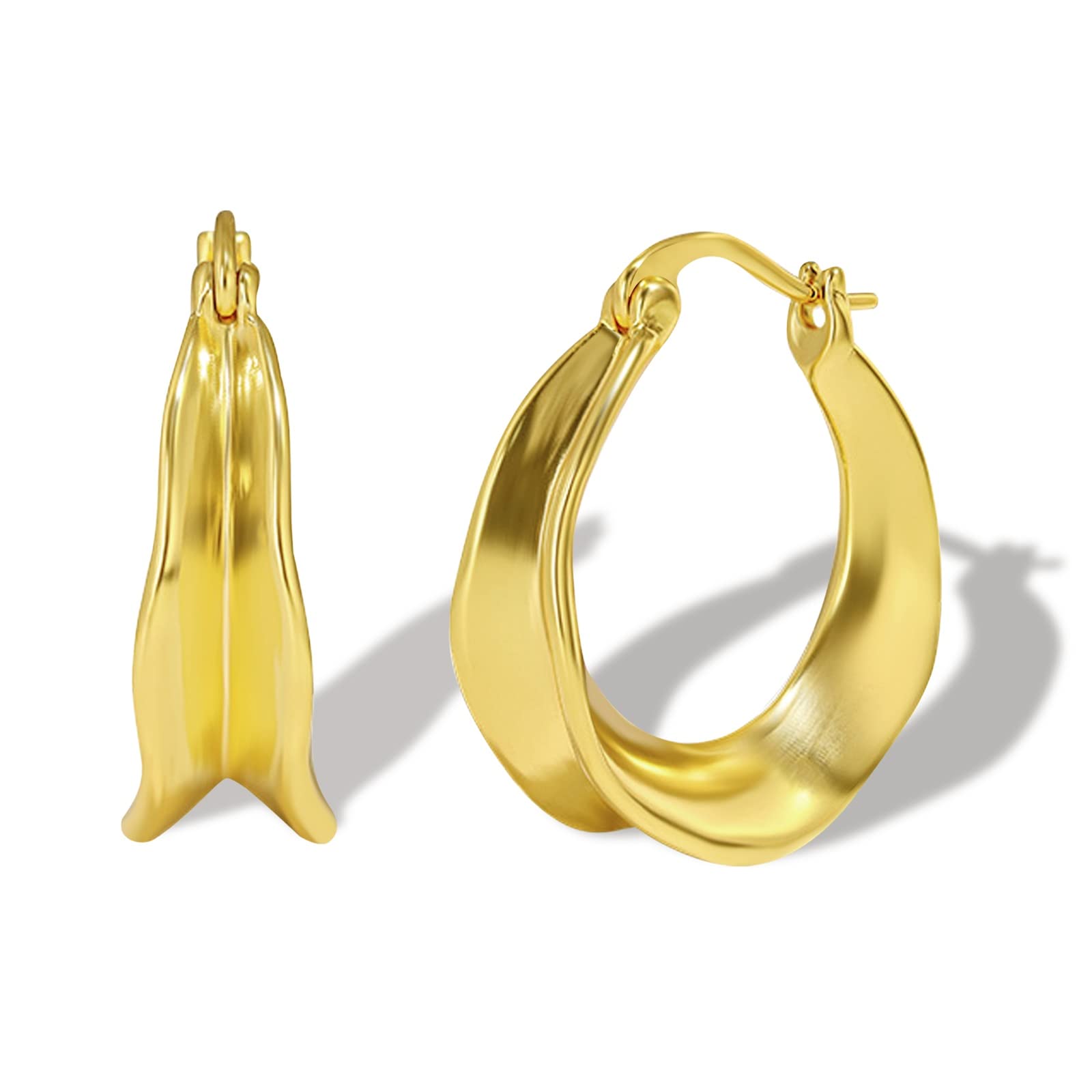ALEXCRAFT Orecchini Donna Argento 925 a Cerchio Oro Placcato 14K/ Oro Bianco Cerchietti Piccoli con Confezione