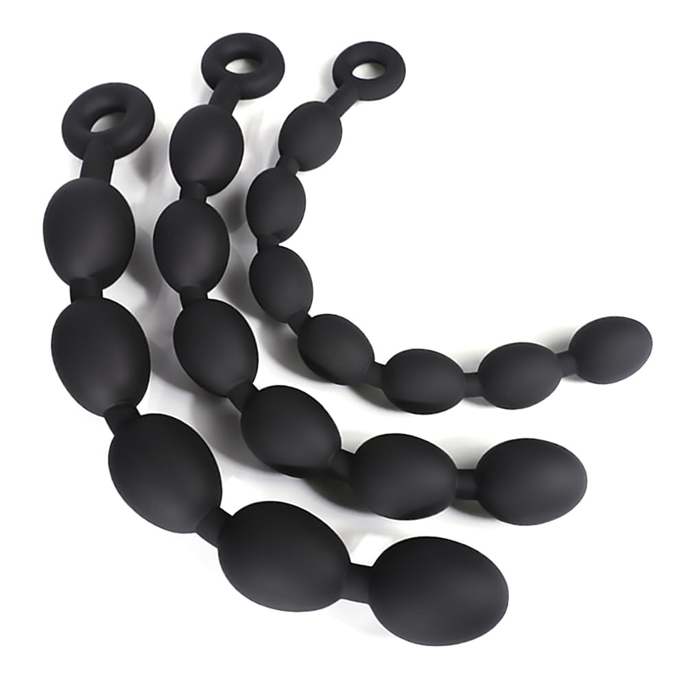 Eiförmiger Analkugeln Silikon Anal Plug Sex Toys Analplug Analspreizer Anal Beads Analkette Super Weich und Langlebig Butts Plug Dilator Adult Anal Trainer Sexspielzeug für Männer Frauen (L)